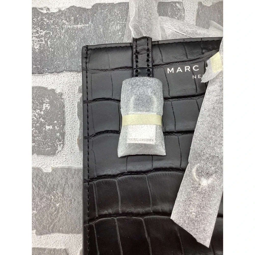 Marc Jacobs Black Croc Embossed Leather Mini Tote Bag H017L01RE22-001 NWT